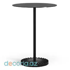 Mat Qara Metal Dairəvi Yan və Bar Masası