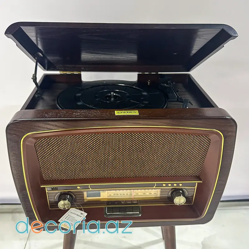 Retro Vintage Pikaplı Radio Kombinasiyası