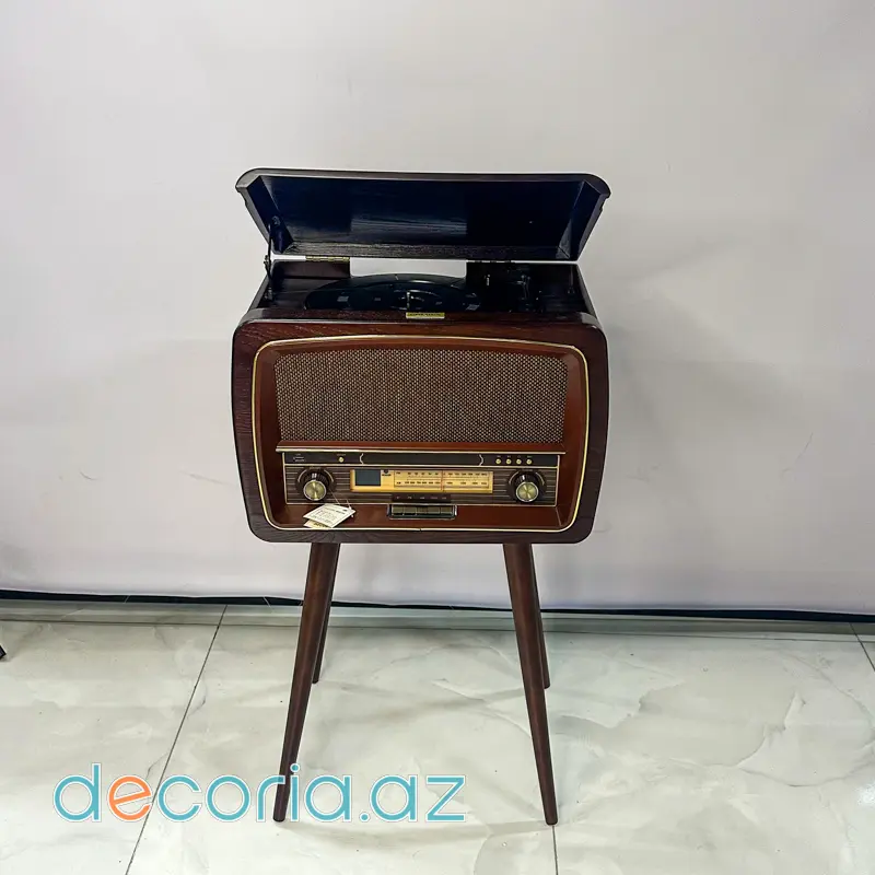 Retro Vintage Pikaplı Radio Kombinasiyası