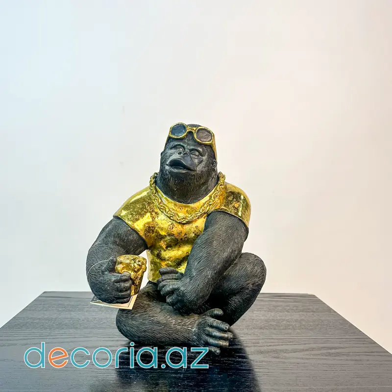 Qara-Qızılı Modern Qorilla Heykəli