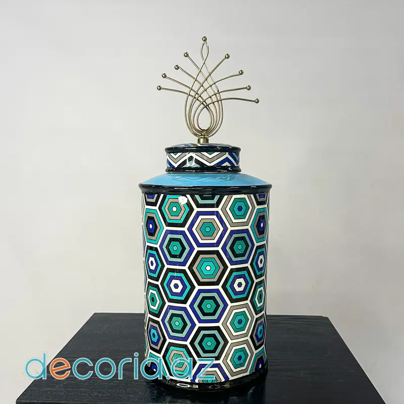 Modern Naxışlı Keramika Vaza