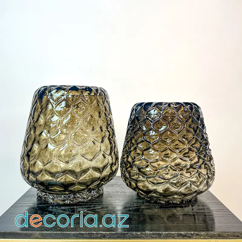 Şəffaf Dekorativ Şüşə Güldan