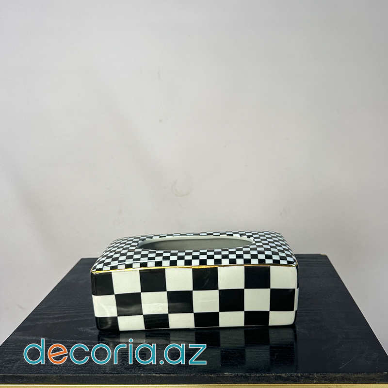 Dama Naxışlı Keramik Salfet Qabı