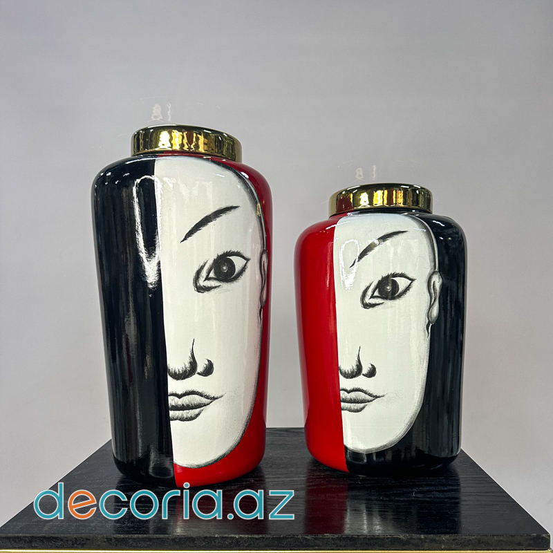 Asiya Simalı Dekorativ Keramika Güldan Dəsti