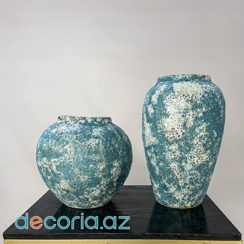 Boho Tərzli Teksturalı Keramika Vaza