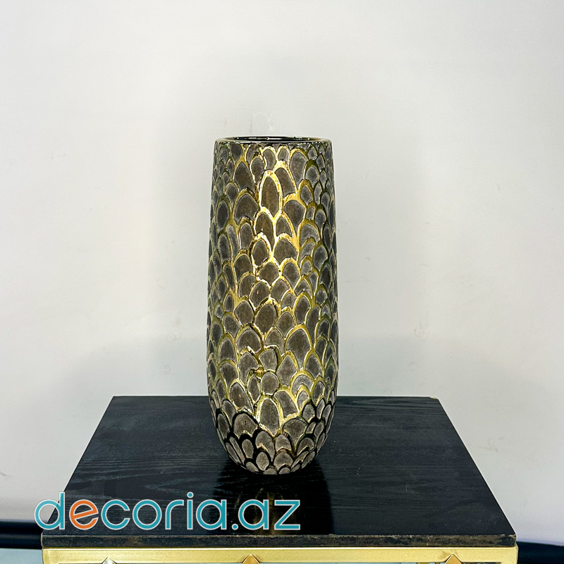 Evelyn "Qızılı Pulcuqlar"Dekorativ Keramik Güldan