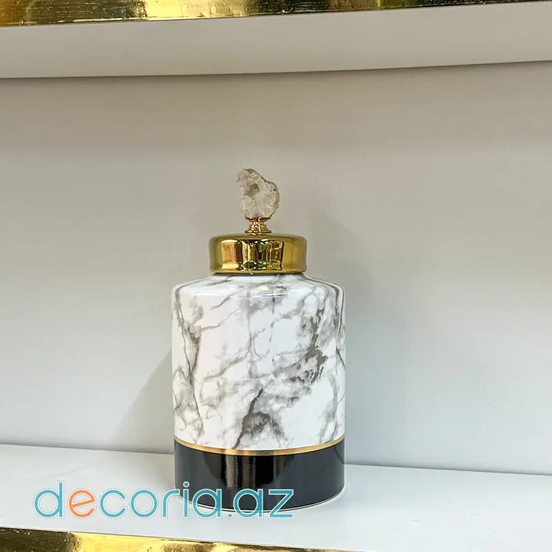 Dekorativ Mərmər Teksturalı Vaza
