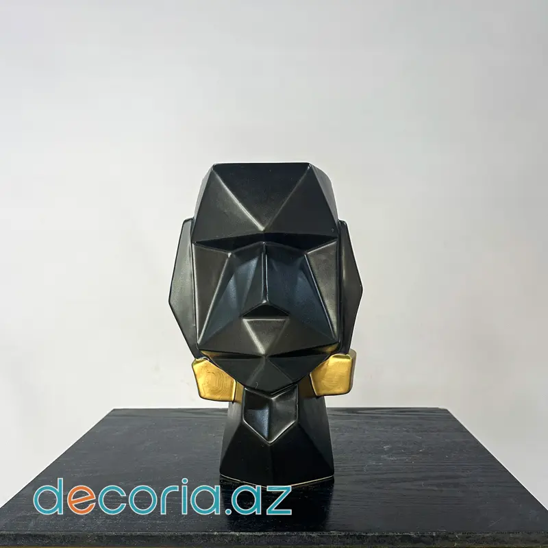 Abstrakt formalı qara dekorativ vaza
