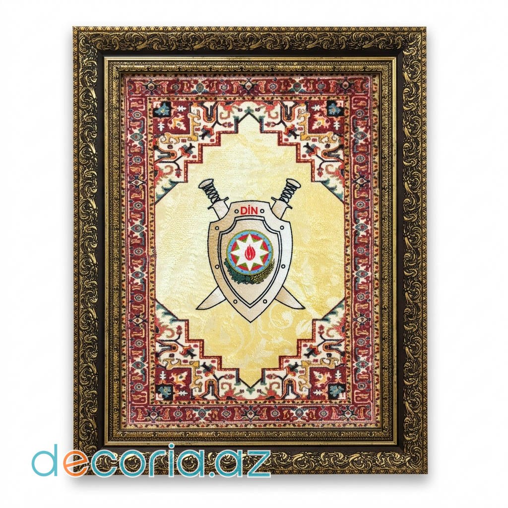 Azərbaycan DİN Emblemli Xalça Tablo