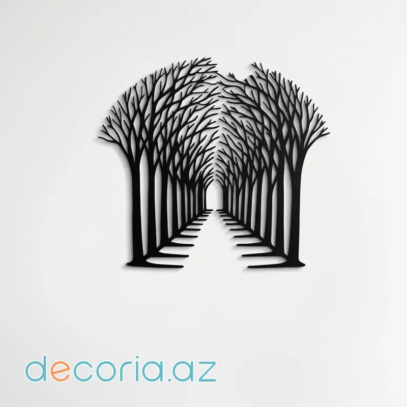 Ağac Xiyabanı (Forest Alley) 3D Effektli Metal Divar Dekoru / Panno