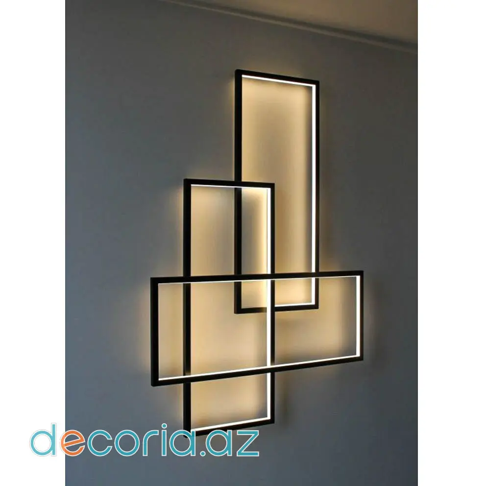 Kəsişən Düzbucaqlı Çərçivəli Modern LED Divar Brası Və Dekoru